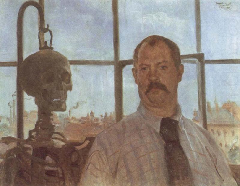 Self-Portrait with Skeleton, Lovis Corinth